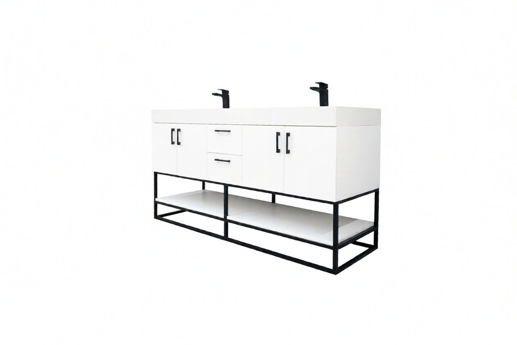 Solana Wood White Bathroom Vanity White 3