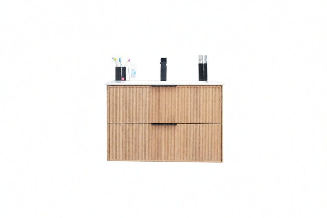 Sorrento Wood Natural Oak Bathroom Vanity Natural Oak 1