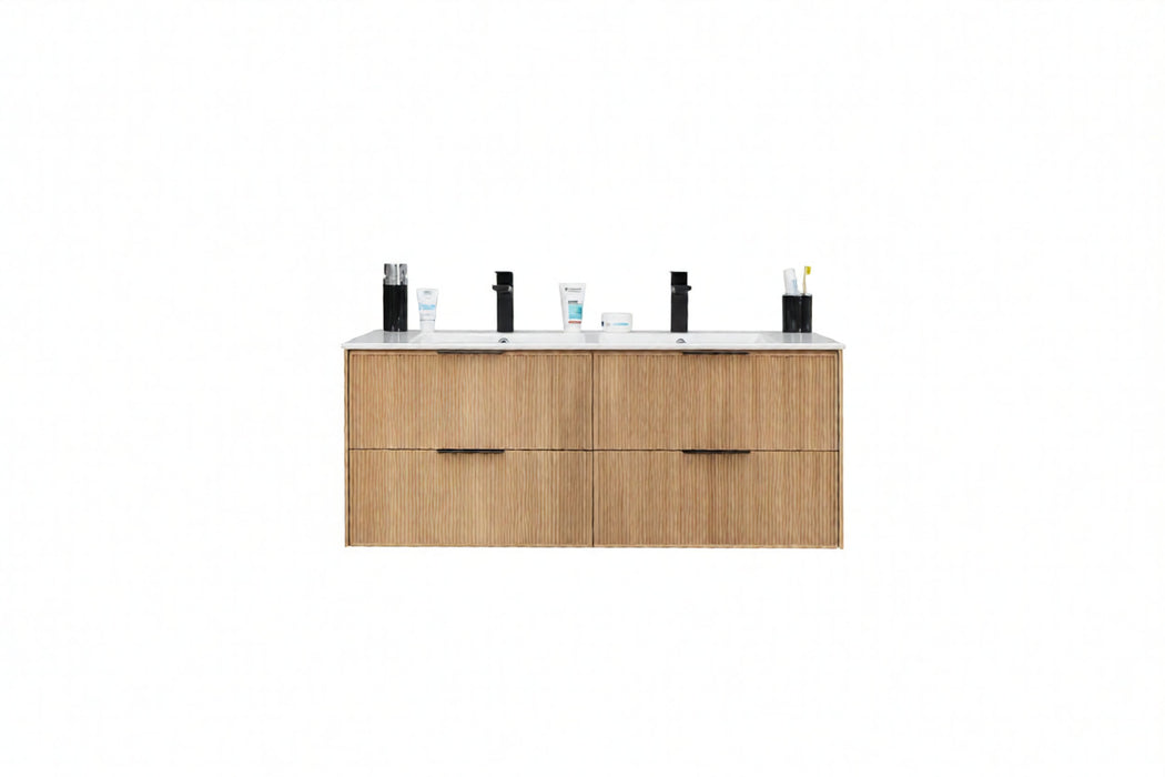 Sorrento Wood Natural Oak Bathroom Vanity Natural Oak 1