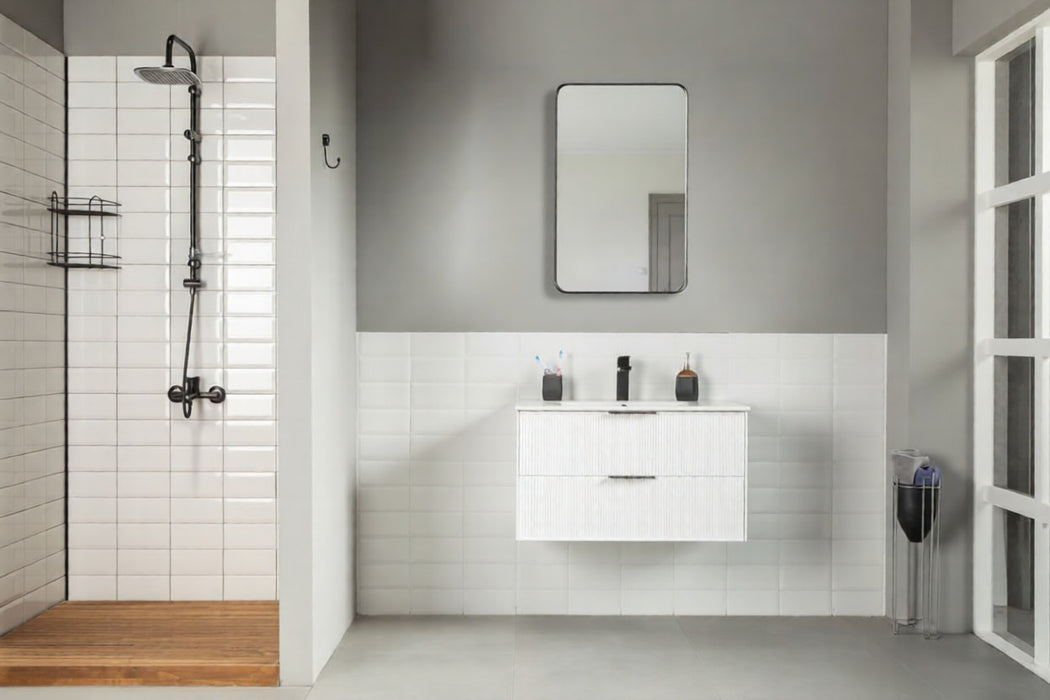 Sorrento Wood White Bathroom Vanity White 2