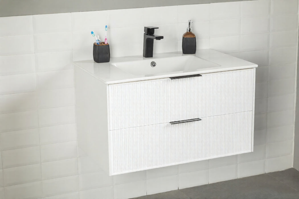 Sorrento Wood White Bathroom Vanity White 3