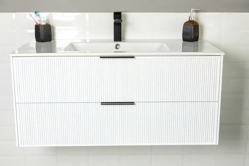 Sorrento Wood White Bathroom Vanity White 3