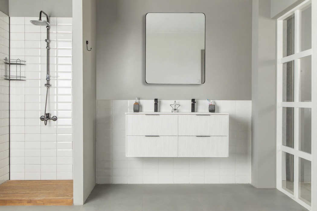 Sorrento Wood White Bathroom Vanity White 2
