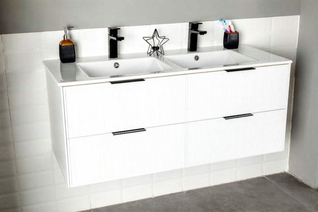 Sorrento Wood White Bathroom Vanity White 3