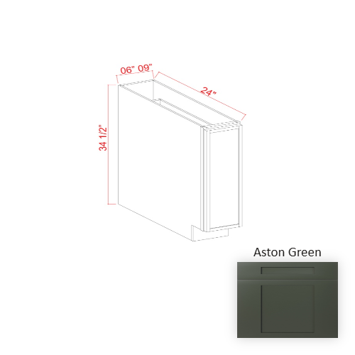 Slim Shaker Style Wood Aston Green Base Cabinet Aston Green 1