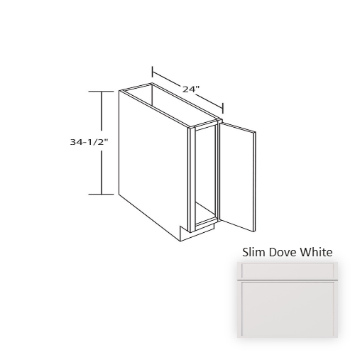Slim Shaker Style Wood Dove White Base Cabinet Dove White 1
