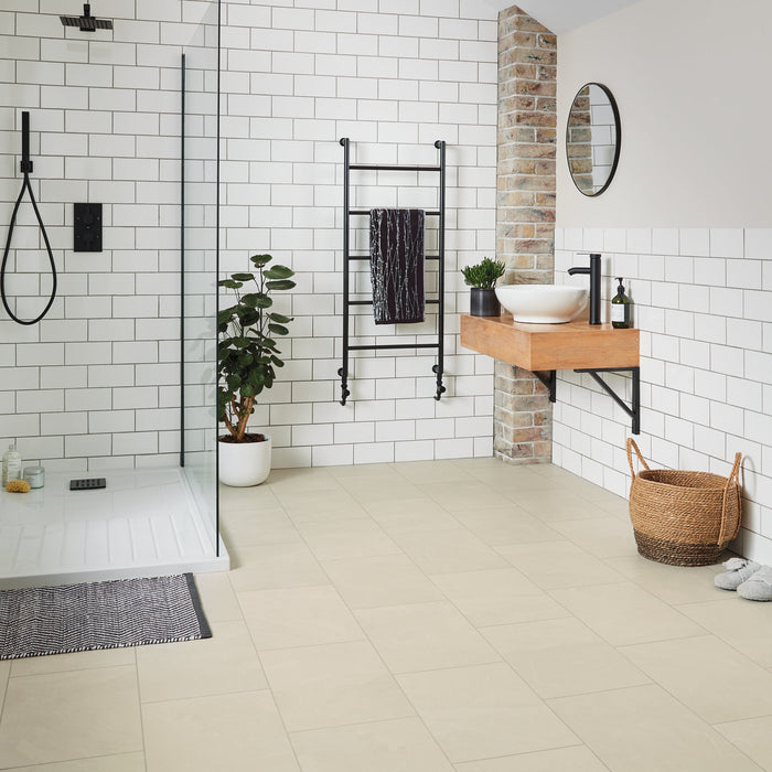Vinyl Ivory Riven Slate Vinyl Tile Textured 3