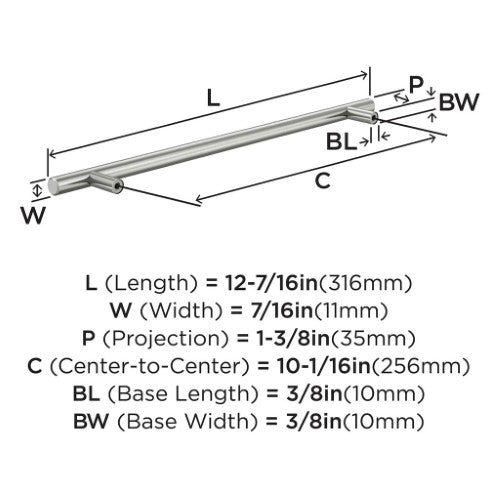 Bar Pulls Hollow Stainless Steel Stainless Steel Cabinet Pull 15