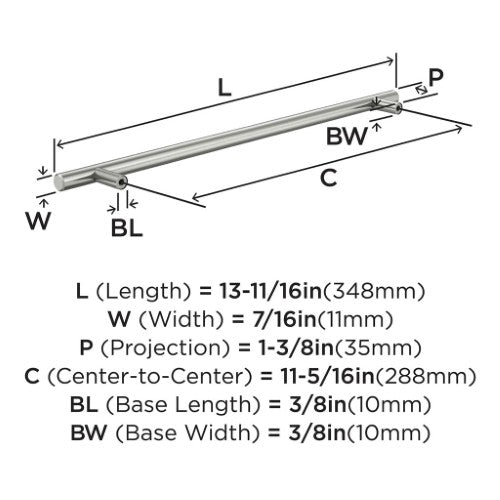 Bar Pulls Hollow Stainless Steel Stainless Steel Cabinet Pull 16