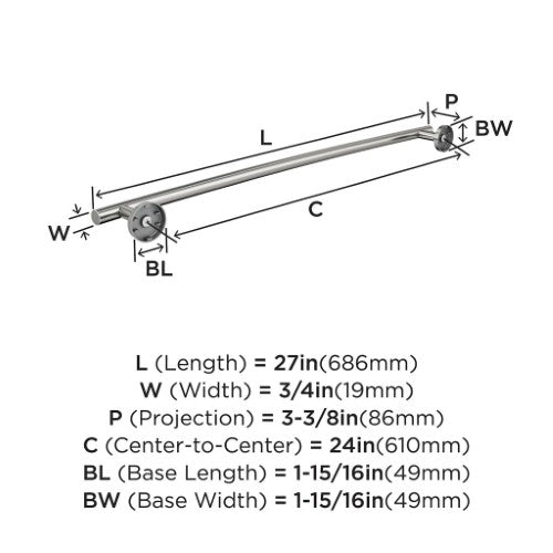 Arrondi Stainless Steel Stainless Steel Towel Bar 12