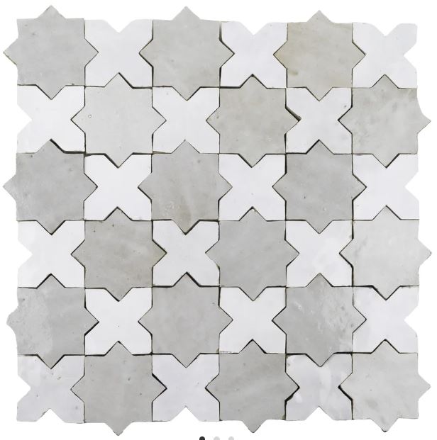 Zellige Classique Terracotta Star / Cross in Atlas / Lambs Mosaic Glossy 1