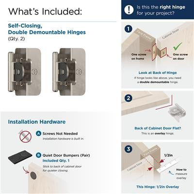 Decorative Hinges Steel Sterling Nickel Cabinet Hinge 3