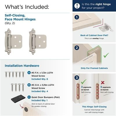 Decorative Hinges Steel Sterling Nickel Cabinet Hinge 4