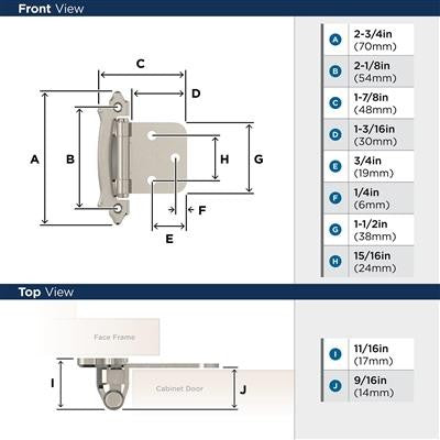 Decorative Hinges Steel Sterling Nickel Cabinet Hinge 2