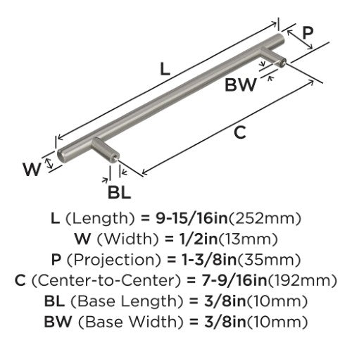 Bar Pulls Carbon Steel Sterling Nickel Cabinet Pull 21