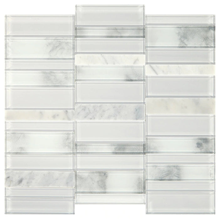 Simplystick Mosaix Stone & Glass Stormy Mist Polished SK11 Mosaic Polished 1