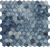 Full Sheet Sample - Aquatica Aurora Tanzanite Deco Hexagon Glass Mosaic - 10.75" x 11.25" Glossy