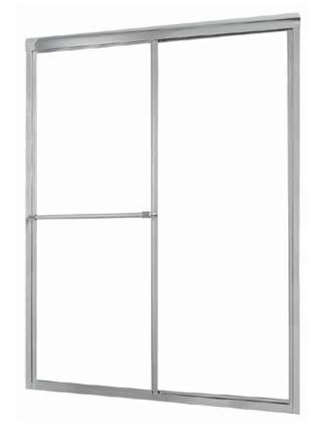 Tides Silver Sliding Framed Shower Door - 60" x 70" with Clear Glass