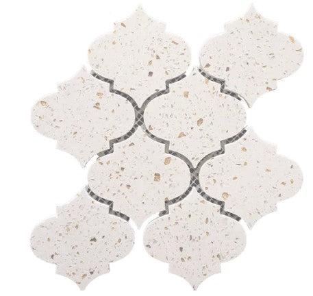 Terrazzo Gold Polished Terrazzo Mosaic - 4" Arabesque