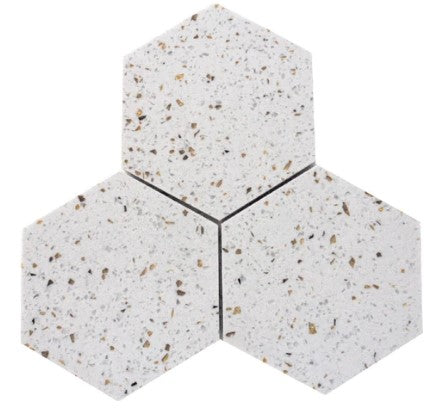 Terrazzo Gold Polished Terrazzo Mosaic - 6" Hexagon