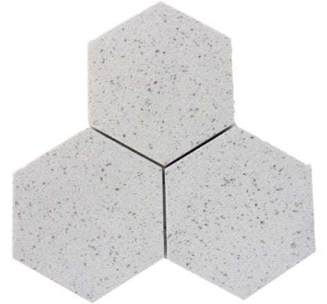 Terrazzo Silver Polished Terrazzo Mosaic - 6" Hexagon
