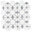 Thassos & Bardiglio Waterjet Polished Marble Mosaic - Diamond Flower