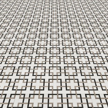 Thassos, Black & Grey Waterjet Polished Marble Mosaic - Labyrinth