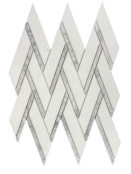 Thassos White & White Carrara Marble Mosaic Polished 1