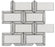 Thassos & Carrara Waterjet Polished Marble Mosaic - Subway Brick Combo
