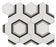 Thassos, Grey & Basalt Waterjet Polished Marble Mosaic - Hexagon Combo Interlock