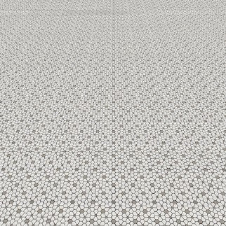 Thassos & Grey Waterjet Polished Marble Mosaic - Flower Field