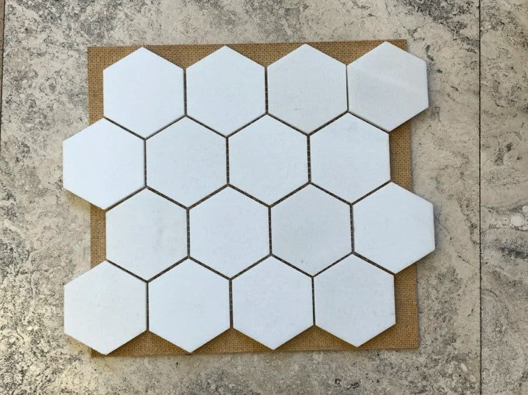 Thassos White Marble Mosaic - Polished 1