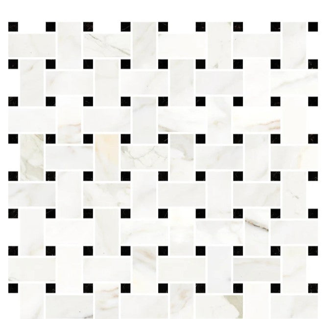 Thassos White Marble Mosaic Honed 1