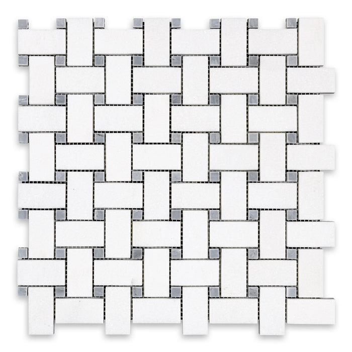 Thassos White Marble Mosaic Honed 1
