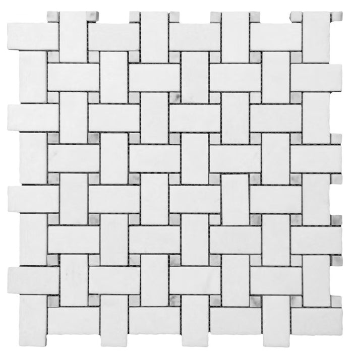 Thassos White Marble Mosaic Polished 1