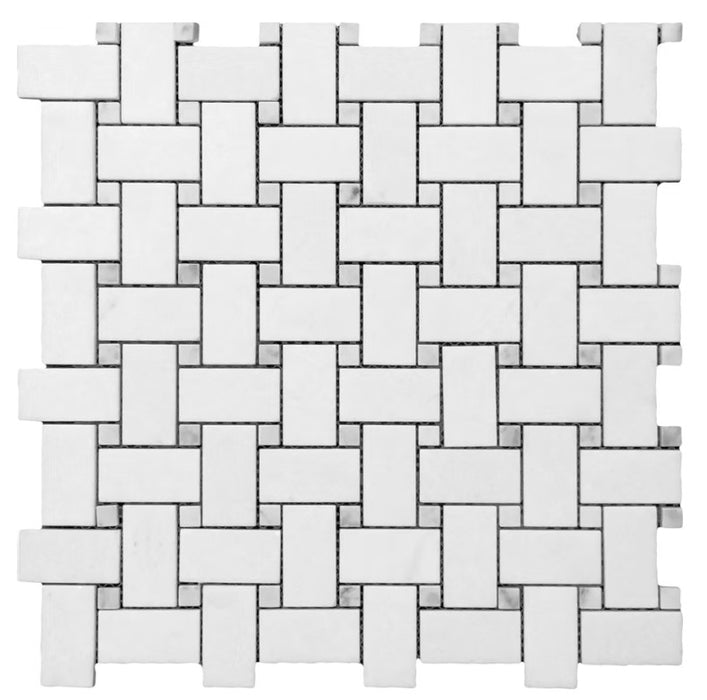 Thassos White Marble Mosaic Polished 1