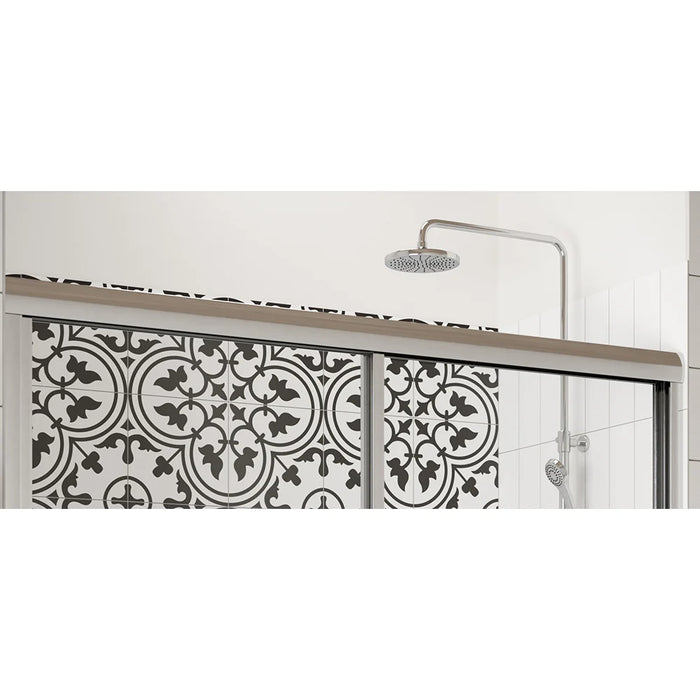 Tides Glass & Aluminum Brushed Nickel Shower Door Brushed Nickel 2