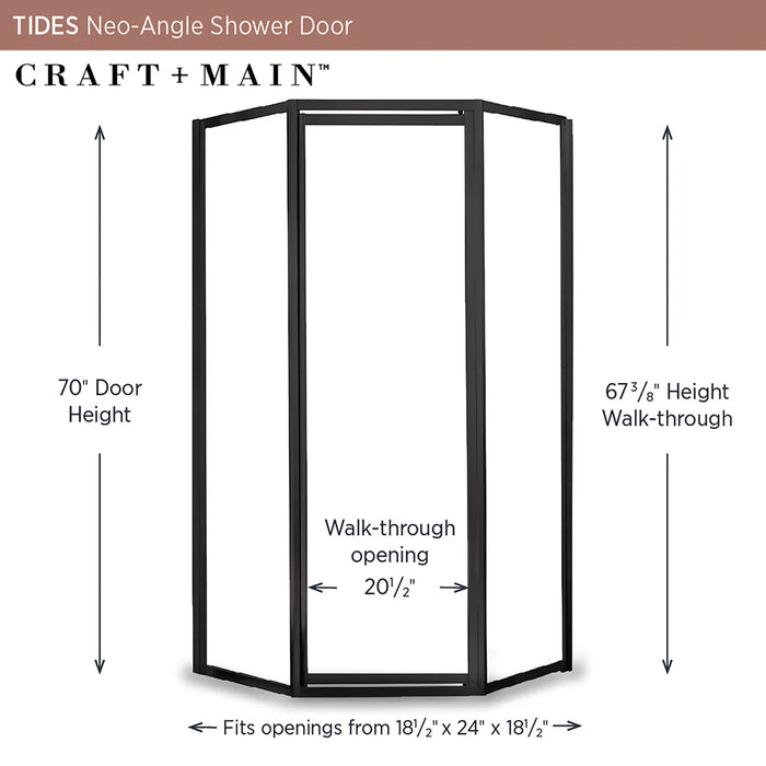 Tides Glass & Aluminum Oil Rubbed Bronze Glass Shower Door Oil Rubbed Bronze 2