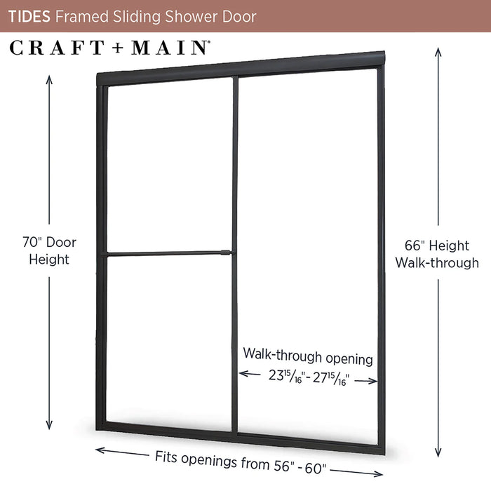 Tides Glass & Aluminum Oil Rubbed Bronze Glass Shower Door Oil Rubbed Bronze 1