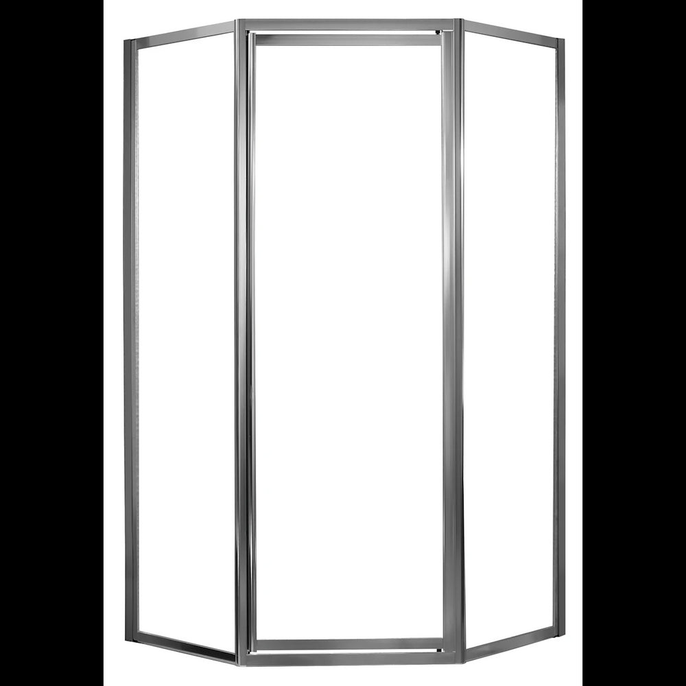 Tides Glass & Aluminum Silver Shower Door Silver 1