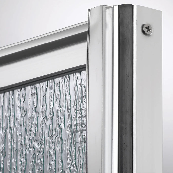 Tides Glass & Aluminum Silver Shower Door Silver 2