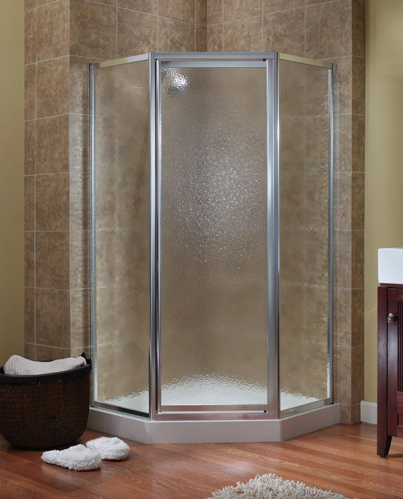 Tides Glass & Aluminum Silver Shower Door Silver 3
