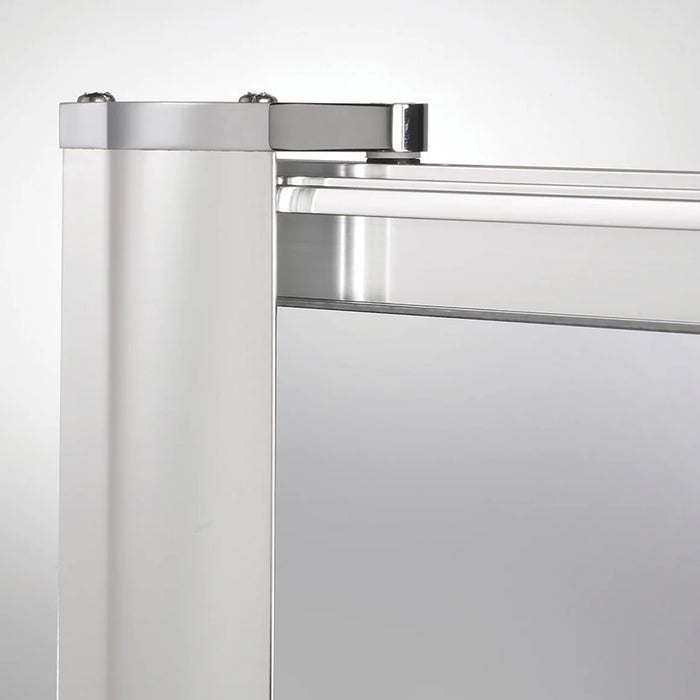 Tides Glass & Aluminum Silver Shower Door Silver 5