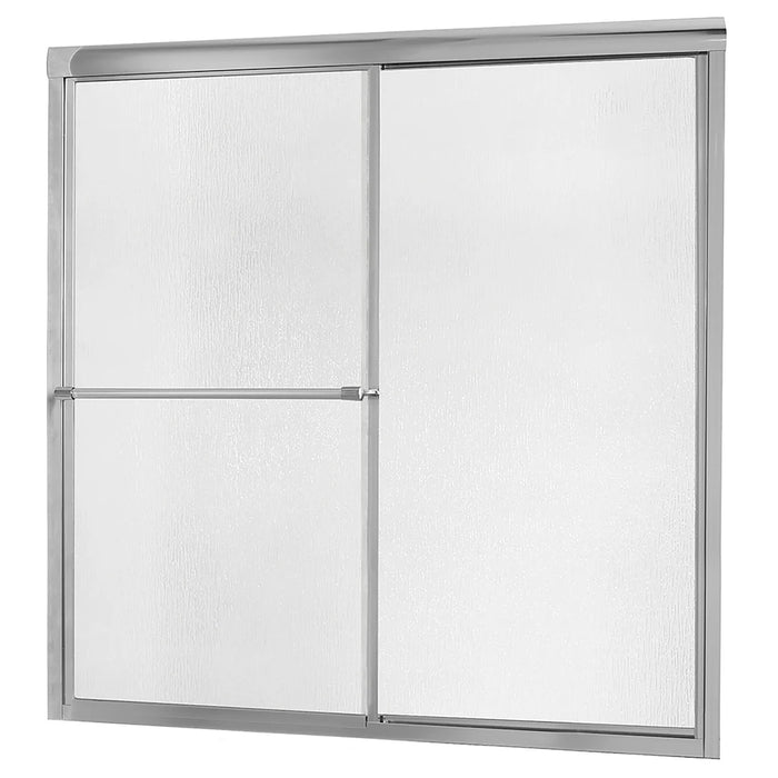 Tides Glass & Aluminum Silver Shower Door Silver 1