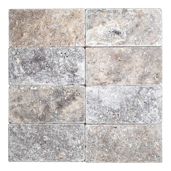 Titanium Cross Cut Travertine Tile - Tumbled 1