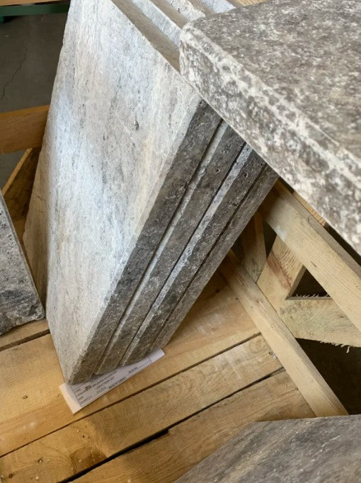 Titanium Cross Cut Travertine Modern Edge Pool Coping - Unfilled & Honed 2