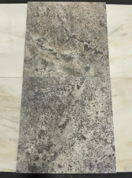 Titanium Travertine Tile Filled & Honed 2