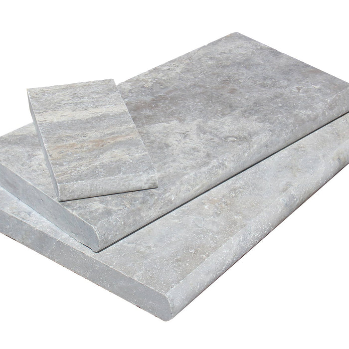 Titanium Travertine Coping - 12" x 12" Tumbled