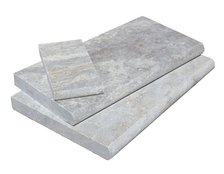 Titanium Travertine Coping - 12" x 12" Tumbled