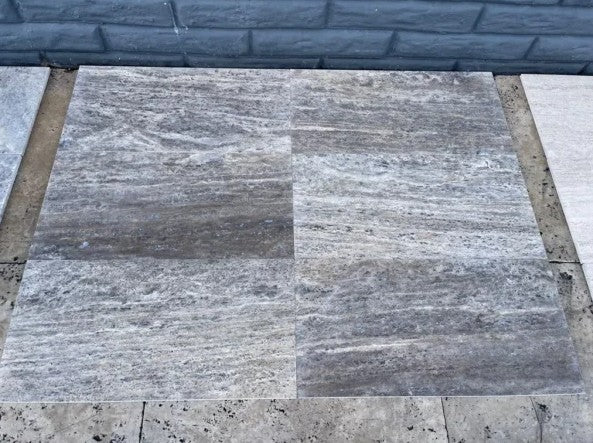 Titanium Vein Cut Travertine Tile Filled & Honed 3